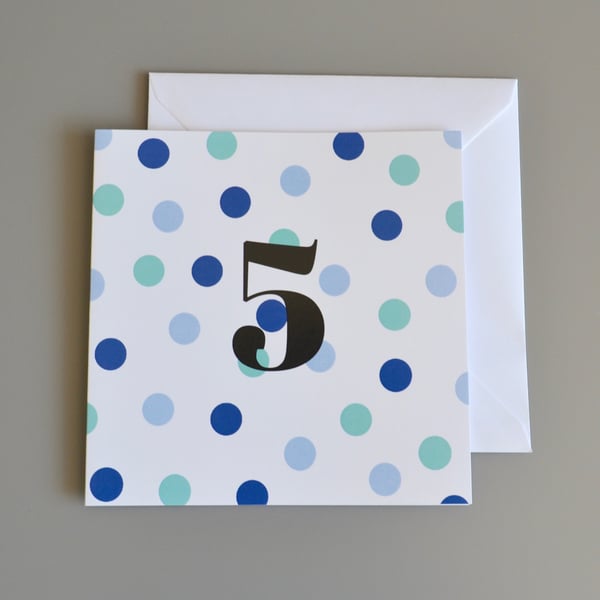 5th Birthday Card for Boy, Age Five, Fifth Birthday Card