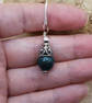 Minimalist cone bloodstone pendant necklace - Image 2