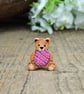 Easter Egg Teddy Bear Pin, Handmade Bear Brooch, Cute Spring Gift