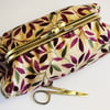 Purple Leaves  Clutch Bag  Make up Purse