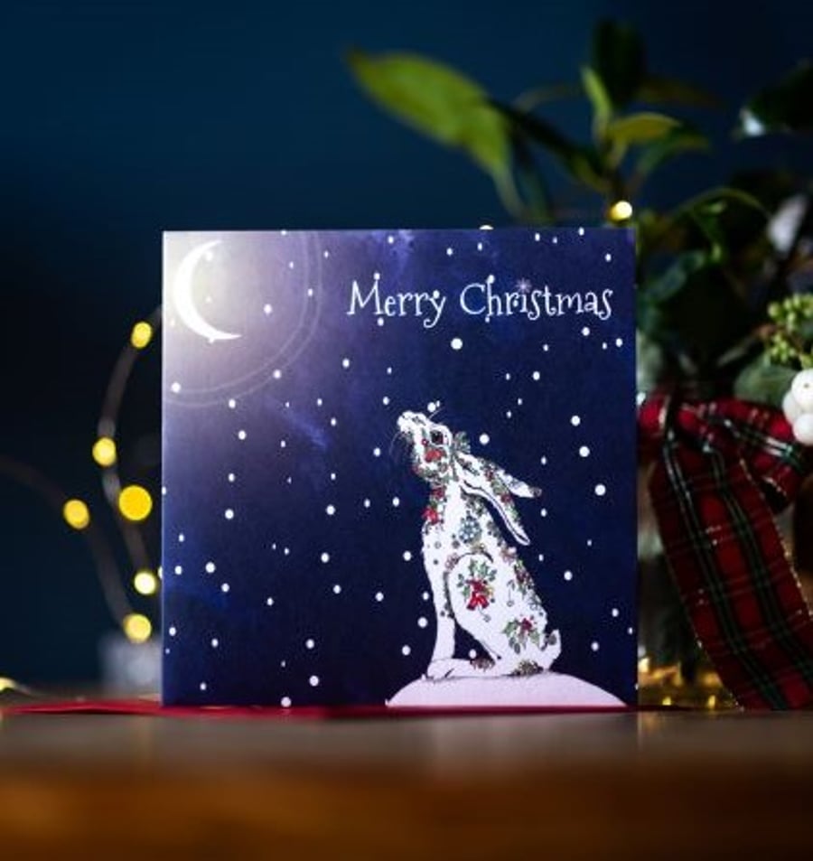 Christmas  Hare single card