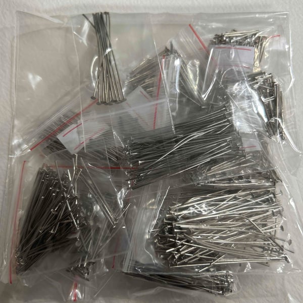Assorted silver pins for jewellery making (f9)