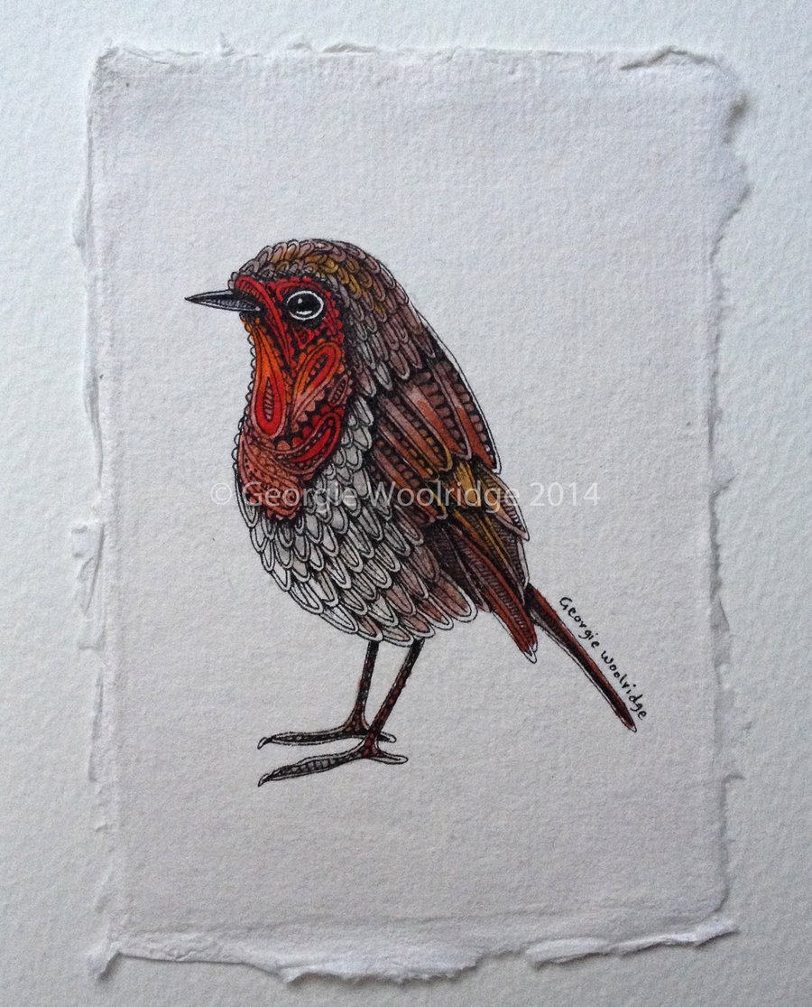 'Paisley Robin' Original drawing