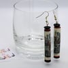 London Skyline Paper bead cylindrical dangling earrings