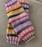 Hand Knitted Striped Fingerless Wrist Warmers - Image 2