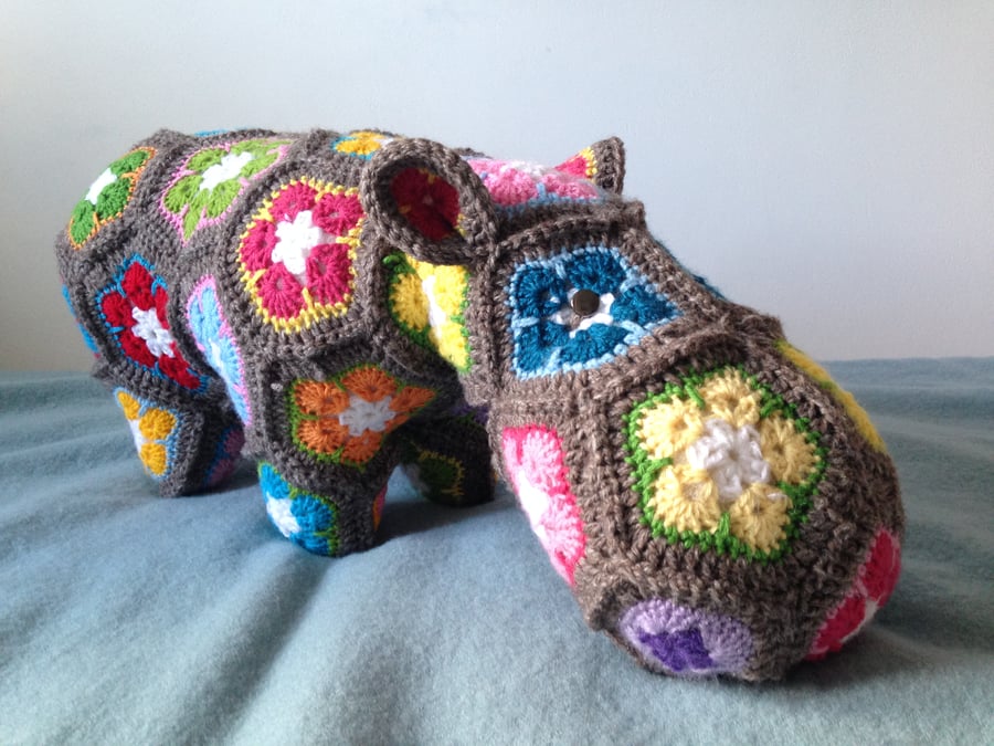 Handmade Hippo Stuffed Toy