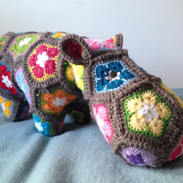 Handmade Hippo Stuffed Toy