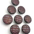 8 Leather Look Buttons, Basket Weave Design, 15mm, LARP, Steampunk, Plastic