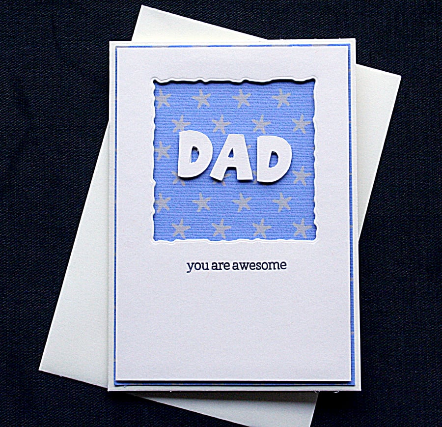 Awesome Dad (Stars) - Handcrafted Fathers Day Card - dr17-0021