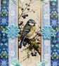 Blue Tit Garden Bird - Hand Crafted Decoupage Card - Blank - 3341
