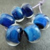 blue reactive glass lampwork beads