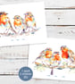 Personalised robin family portrait - multiple print options - any name - Image 3