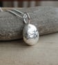 Recycled silver pebble pendant, Chunky silver nugget necklace - Image 1