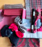 Slow sewing  starter pack in dark reds and grey