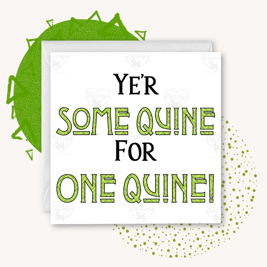 Ye’r some quine for one quine!  Doric congratulations - well done - leaving 