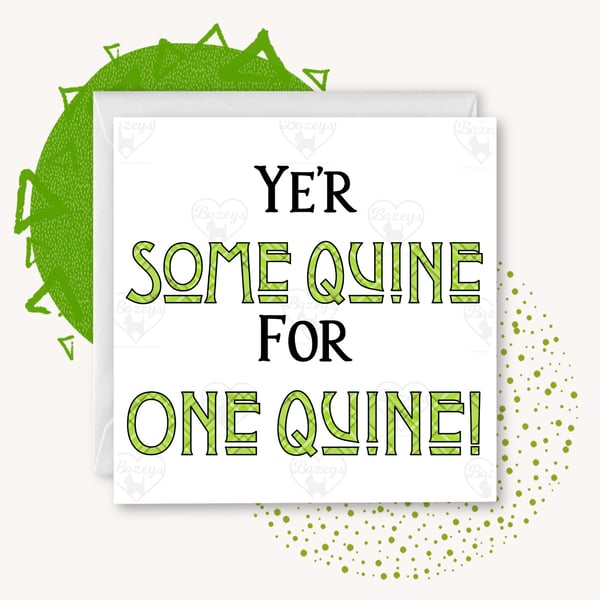 Ye’r some quine for one quine!  Doric congratulations - well done - leaving 