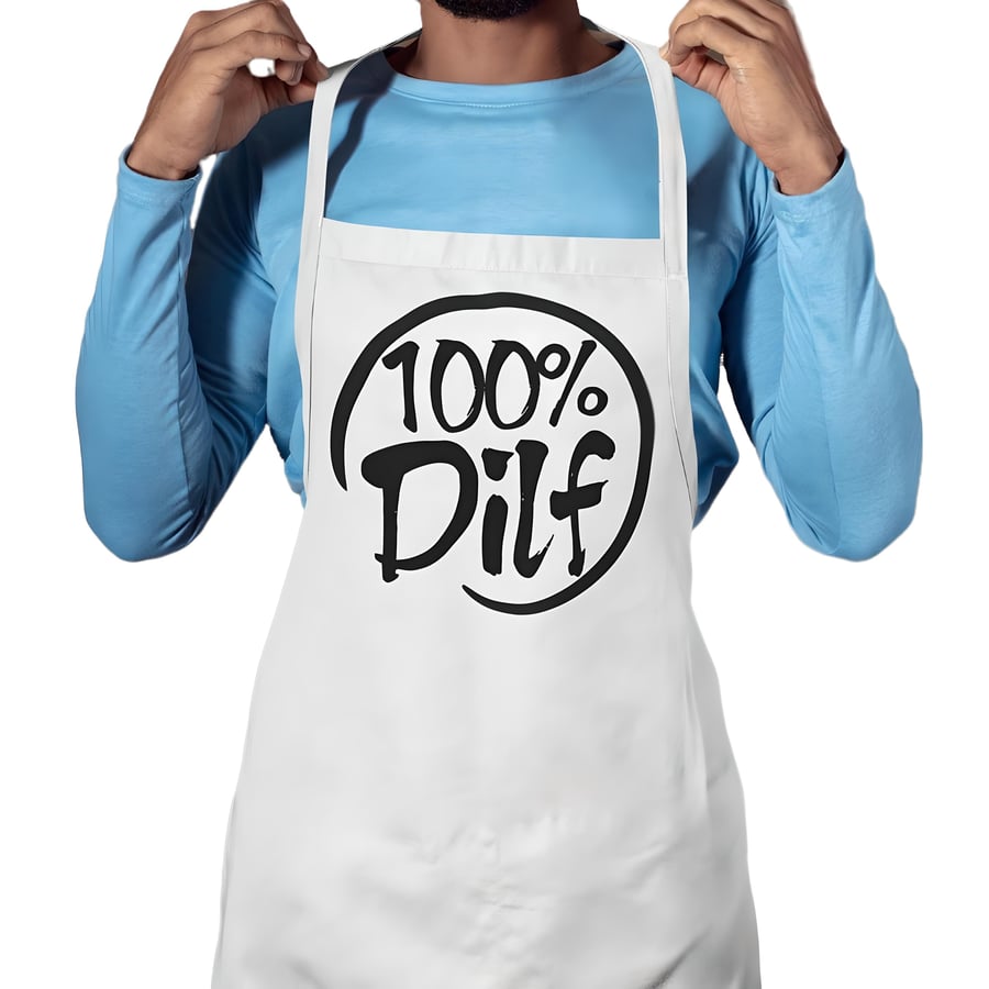 100% DILF Funny Dad Apron 