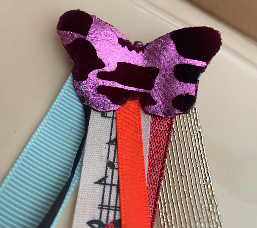 Fabric butterfly brooch