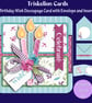 A Birthday Wish Rounded Corner 3D Decoupage PRINTABLE Card Making Kit PDF