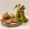 Woodland elf collectable teddy bear, Autumn bear display, elf teddy bears 