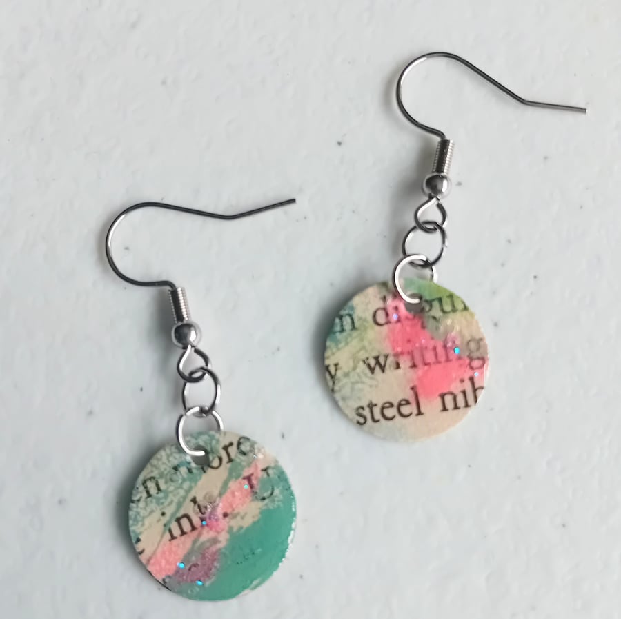 Small Round Dangle Earrings in Pastels