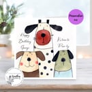 Personalised  Watercolour Dog Print Card for any occasion