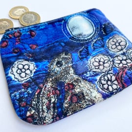 Velvet hare and moon coin purse, card holder, mobile phone bag, makeup bag. 