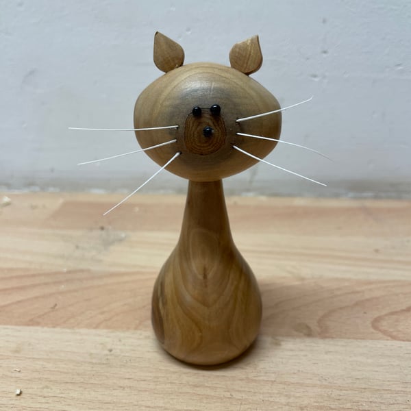 Ornamental Wooden Cat 