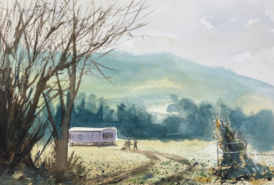 Kirkby caravan club en plein air (Pure Original Watercolour)