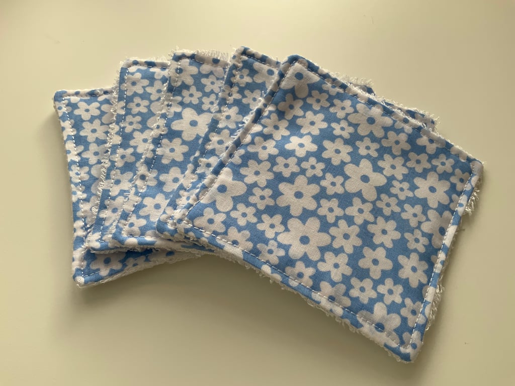 Reusable Bamboo Towelling Cotton Face Wipes, Eco friendly, Washable, Make up pad