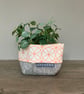 Tin Can Cutie - Orange Circles Grey Tweed - Image 1