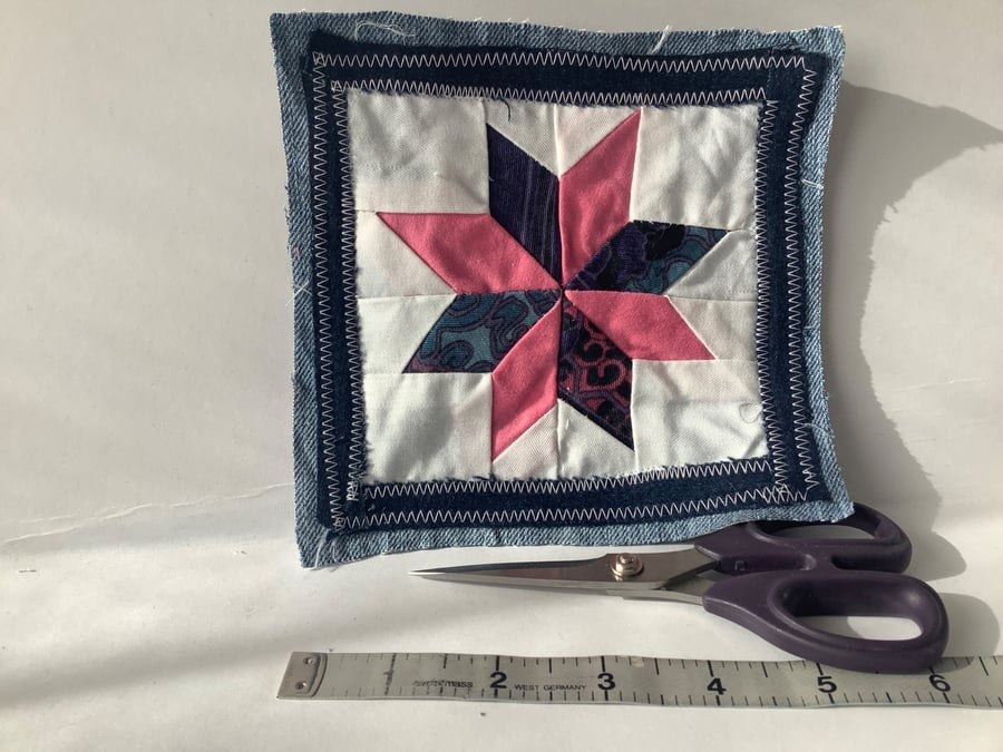 Patchwork and denim patch. 