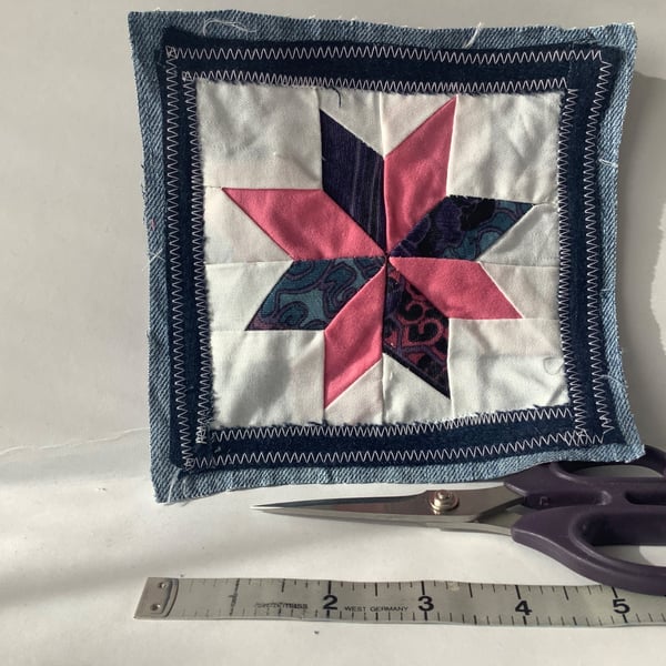 Patchwork and denim patch. 