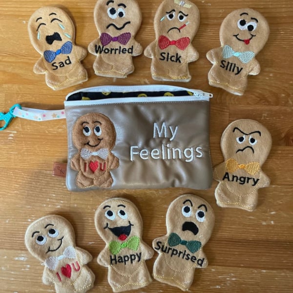 My Feelings Boys emotions finger puppets ASD SEN  communication aid. 