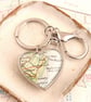 Long Distance Relationship Heart Two Maps Keyring Gift for Couple - Image 8