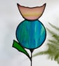 Stained glass everlasting Thistle stem, Wildflower stem, Scottish Thistle