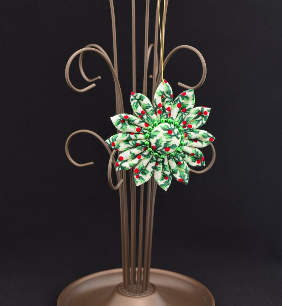 Christmas Tree Decoration In Festive Fabric