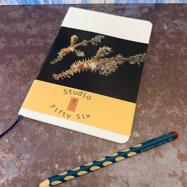Notebook, Marine themed, A5 (ish), made from up-cycled and recycled materials.