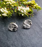 Full Moon Earrings - Recycled Silver Studs - Image 2