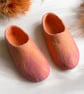 Salmon Hand Felted Merino Wool Slippers Clogs - Image 7