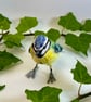Paper mache blue tit sculpture original art  - Image 1