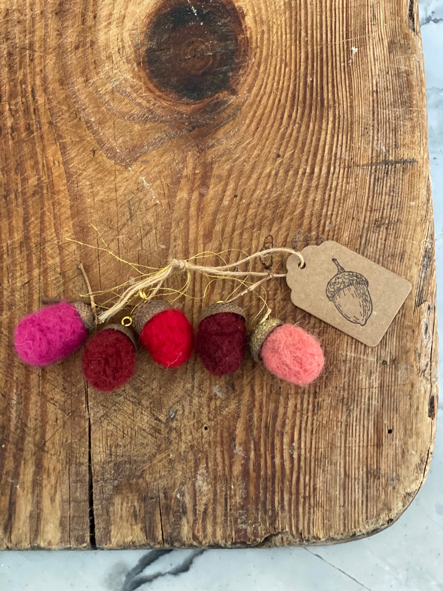 Five Needle Felt Acorns