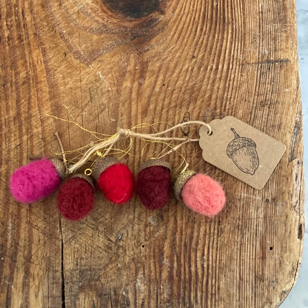 Five Needle Felt Acorns