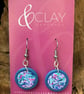 Circular Bright Blue and Multi-Colour Earrings
