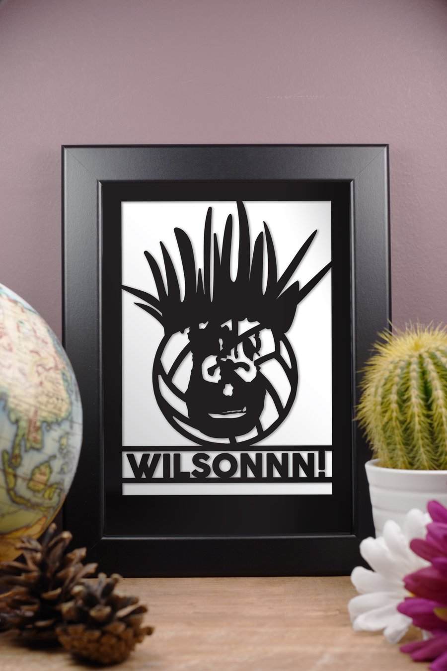 Framed Tom Hanks Film Artwork - Castaway Wilson  - 13cm x 18cm