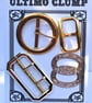 4 Vintage Gold Metal Buckles - Image 1