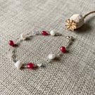 Pink & Cream Freshwater Pearl & Crystal Floating Bracelet PERFECTLY IMPERFECT