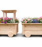 Handmade Wooden Train Planter Set  Rustic Garden Train  Outdoor Wooden Planter - Image 1
