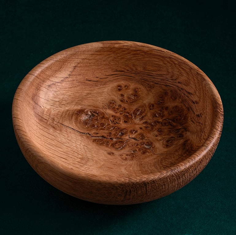 Small oak burr bowl W120mm by H40mm