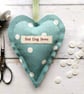 Bluebell Decorative freemotion Sewn Applique Padded Hanging Heart - Image 5